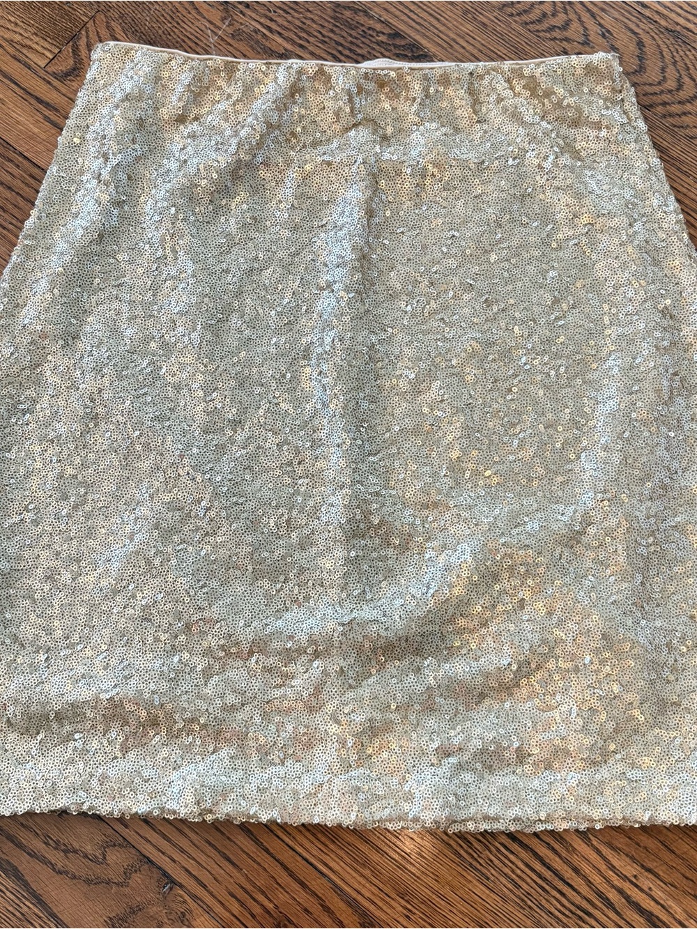 Sequin High Waist Mini Skirt in Champagne - Women